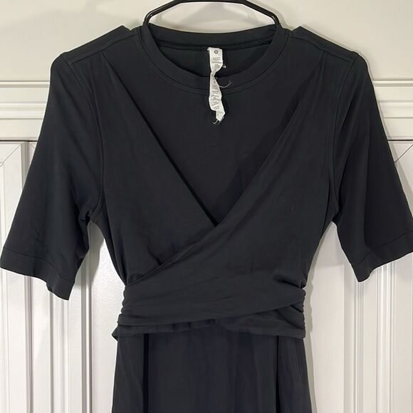 Lululemon Cotton Wrap-Front T-Shirt Dress Size 4 - Picture 4 of 11